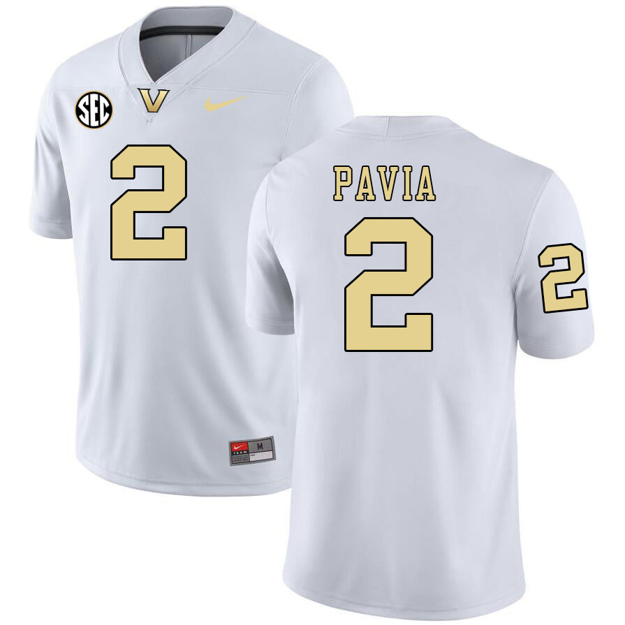 Diego Pavia Jersey,Vanderbilt Commodores #2 Diego Pavia Football Jersey,Uniforms-White 2024